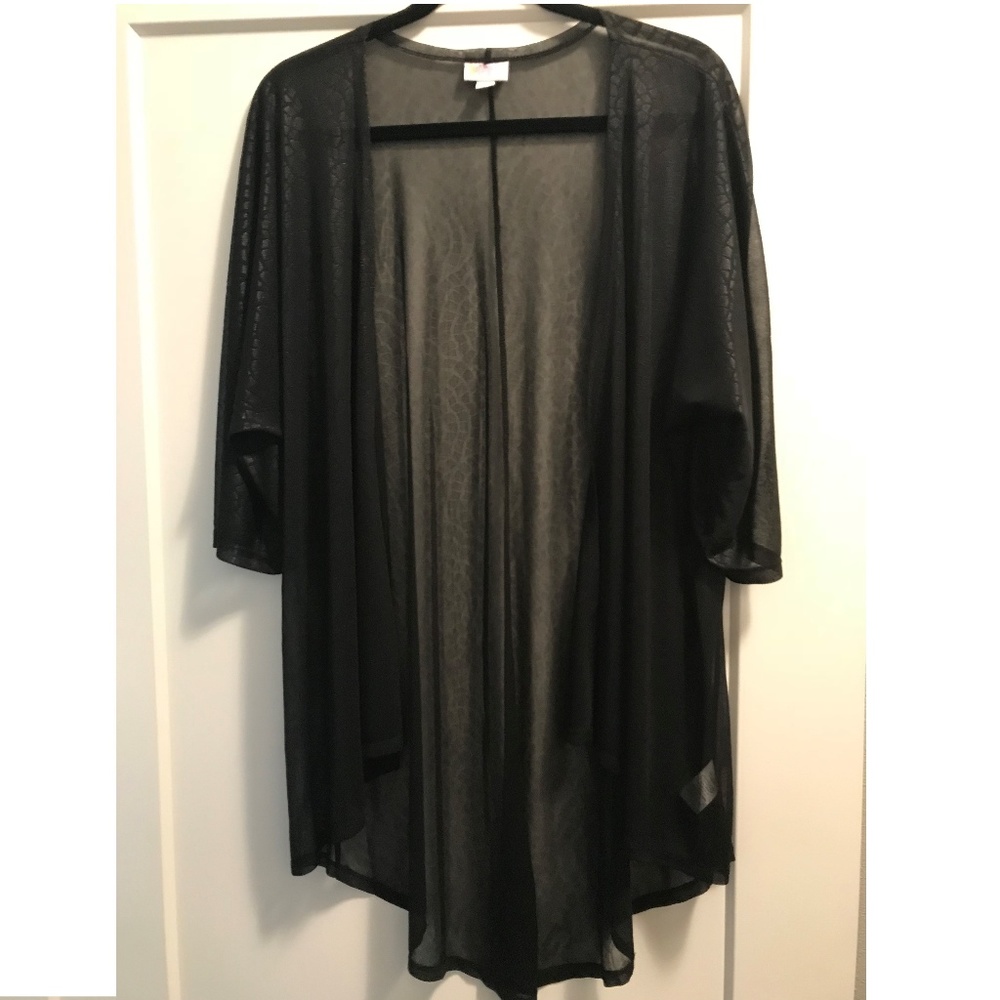 Lularoe Lindsay Kimono - Black Sheer